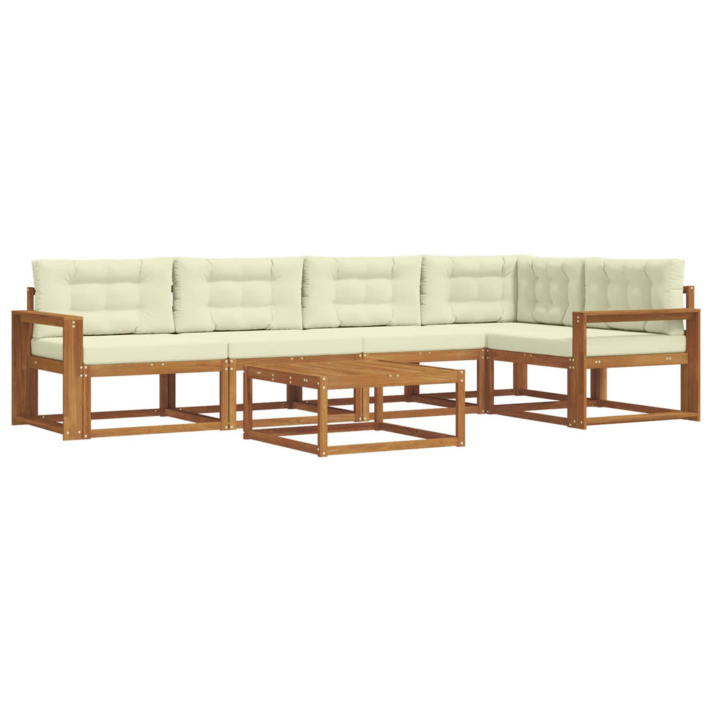 Outdoor-Sofagarnitur mit Kissen 6 pcs Natur und Creme