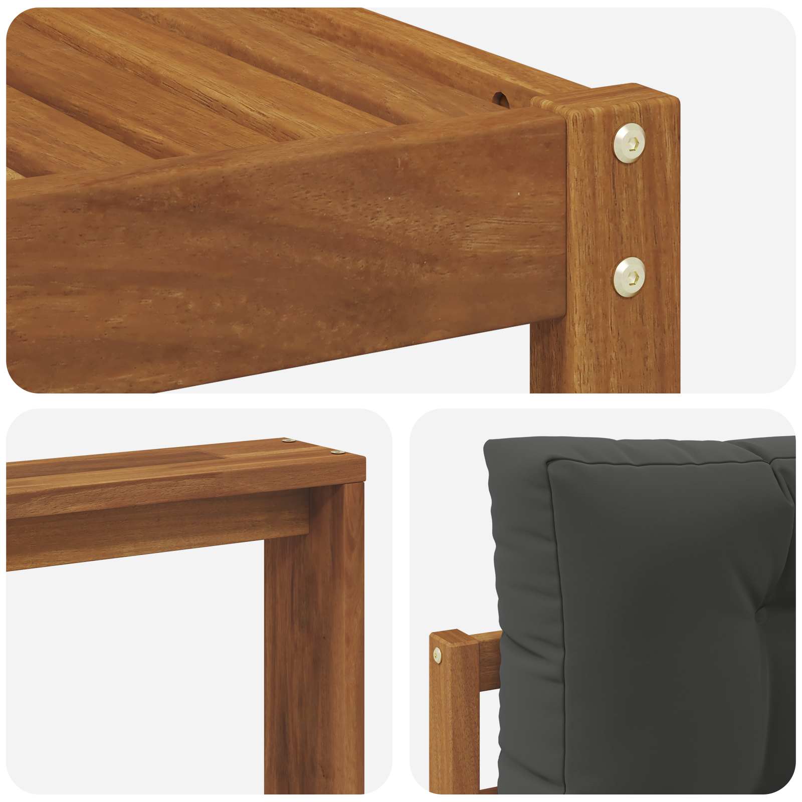 Outdoor-Sofagarnitur mit Kissen 6 pcs Natur und Anthrazit