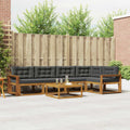 Outdoor-Sofagarnitur mit Kissen 6 pcs Natur und Anthrazit