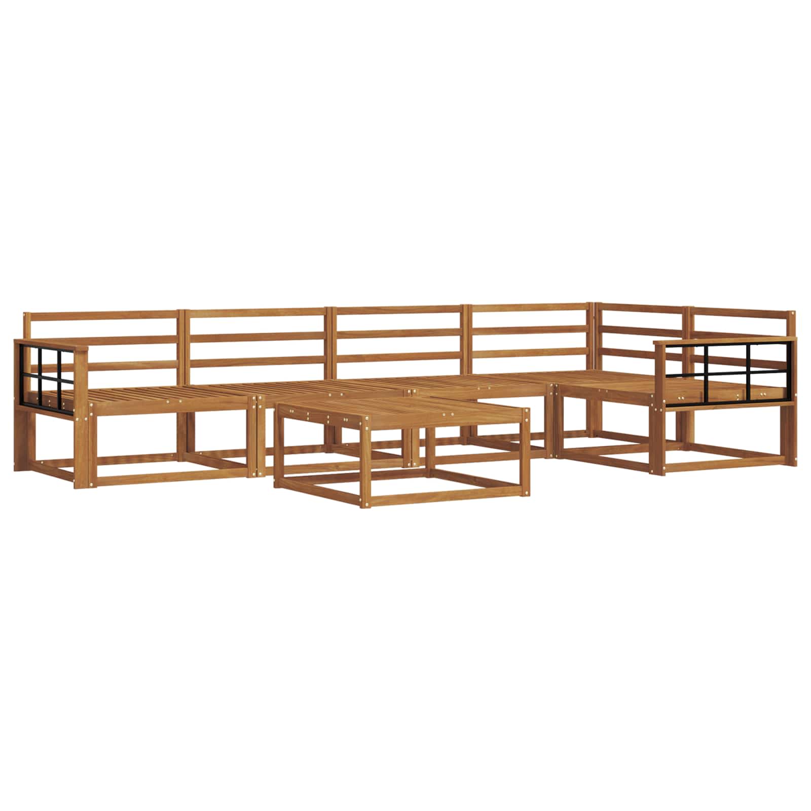 Outdoor-Sofagarnitur 6 pcs Natur Massivholz Akazie