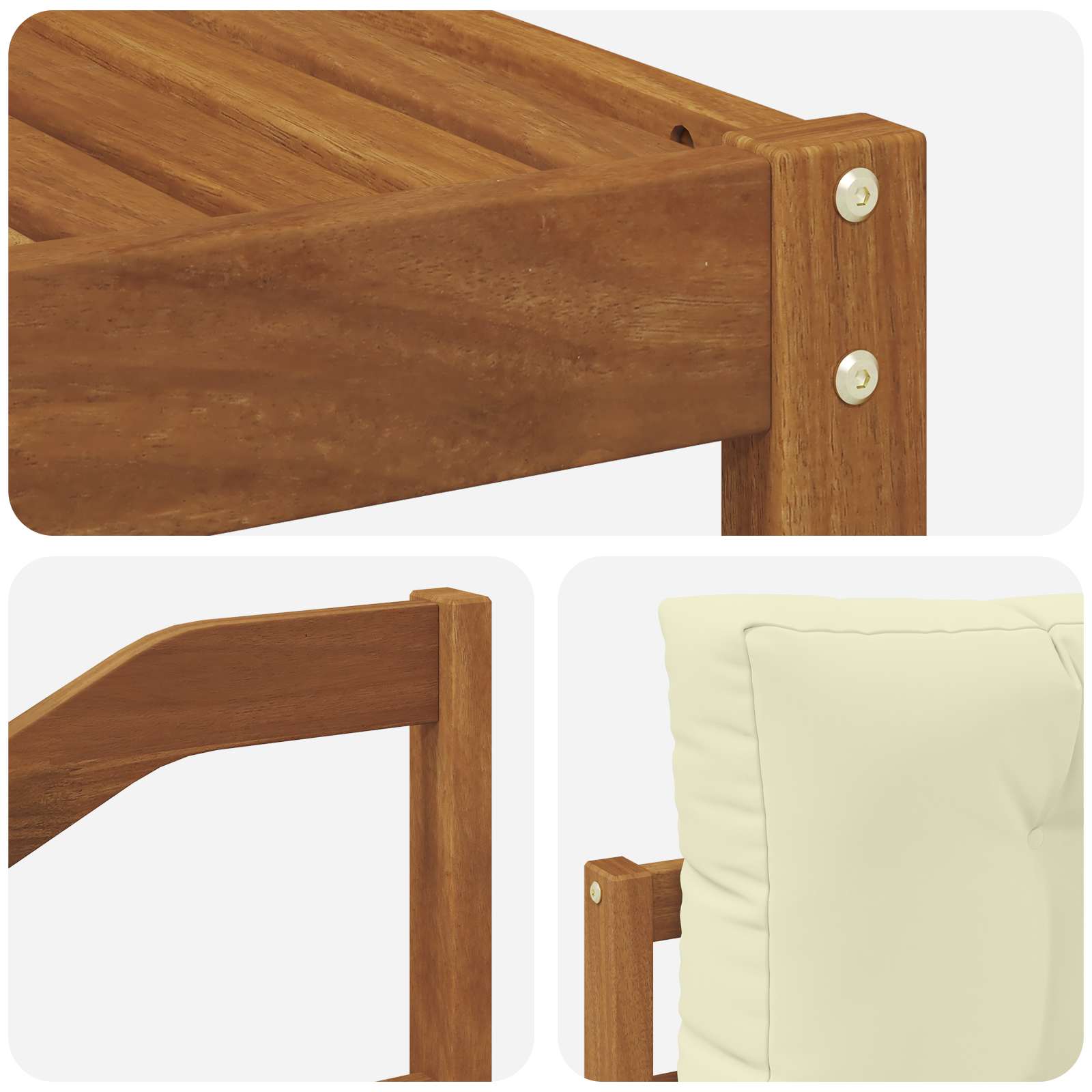 Outdoor-Sofagarnitur mit Kissen 6 pcs Natur und Creme