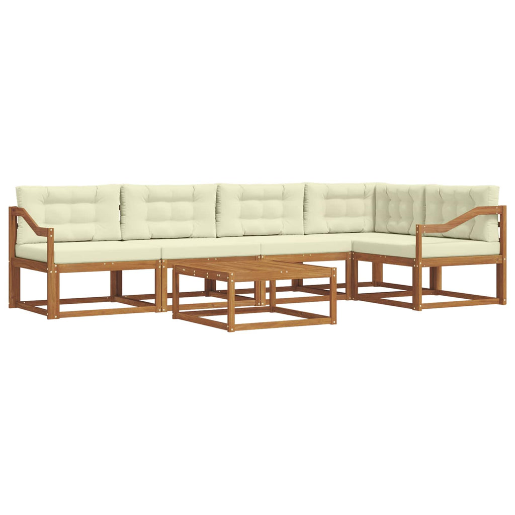 Outdoor-Sofagarnitur mit Kissen 6 pcs Natur und Creme