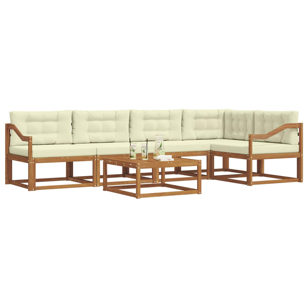 Outdoor-Sofagarnitur mit Kissen 6 pcs Natur und Creme