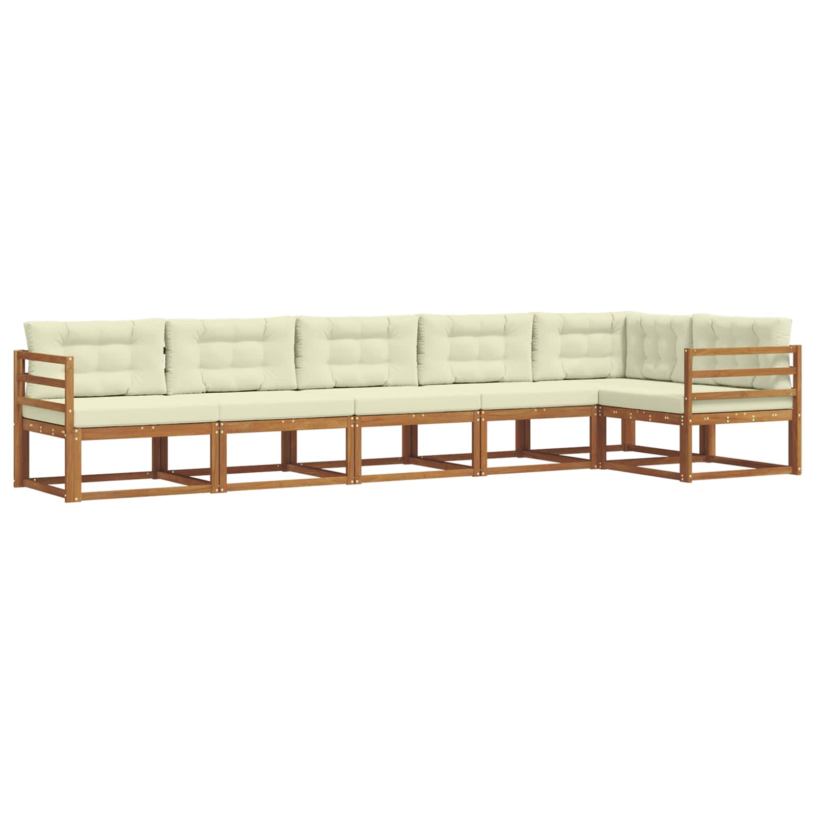 Outdoor-Sofagarnitur mit Kissen 6 pcs Natur und Creme