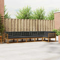 Outdoor-Sofagarnitur mit Kissen 6 pcs Natur und Anthrazit