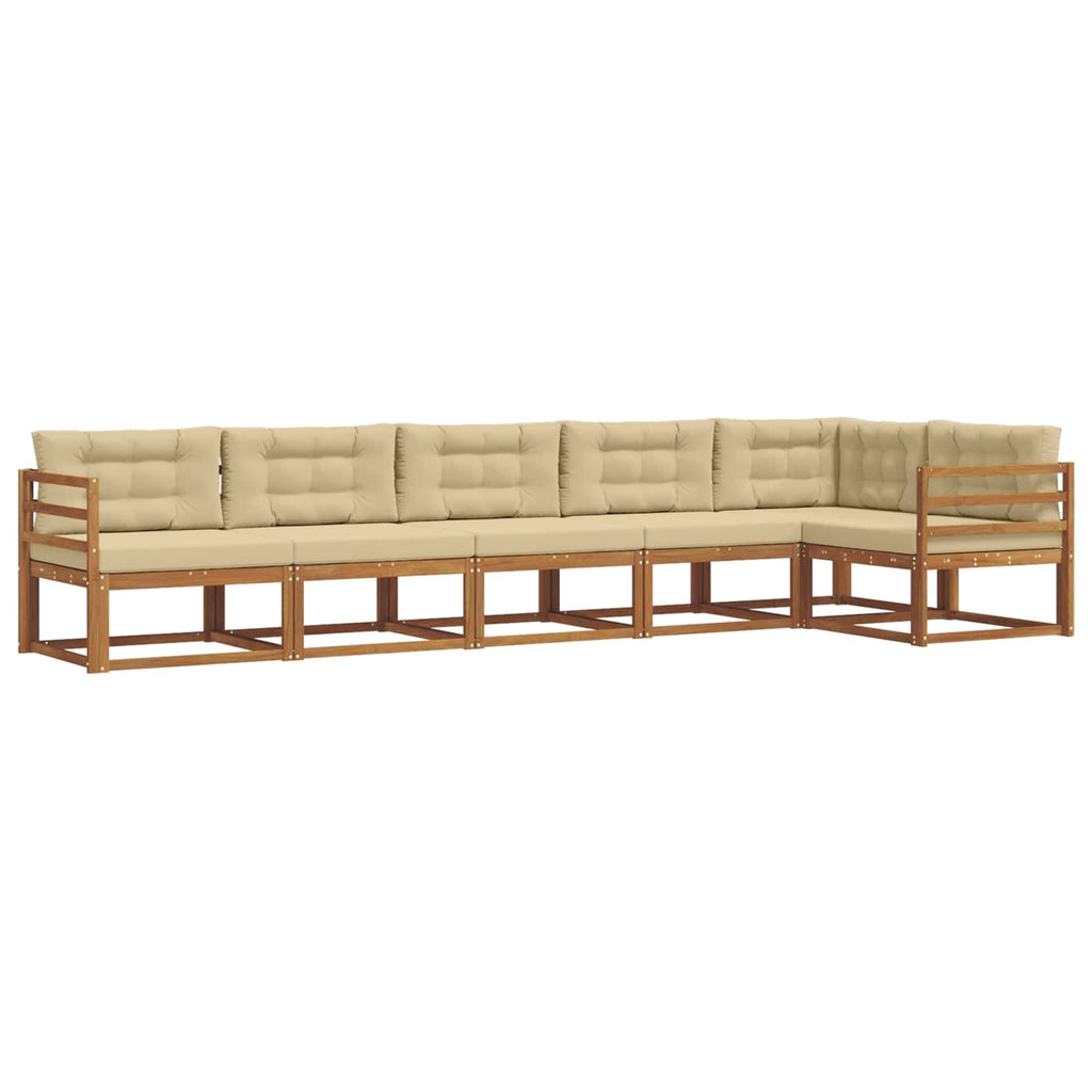 Outdoor-Sofagarnitur mit Kissen 6 pcs Natur und Beige