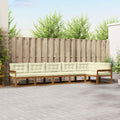 Outdoor-Sofagarnitur mit Kissen 6 pcs Natur und Creme