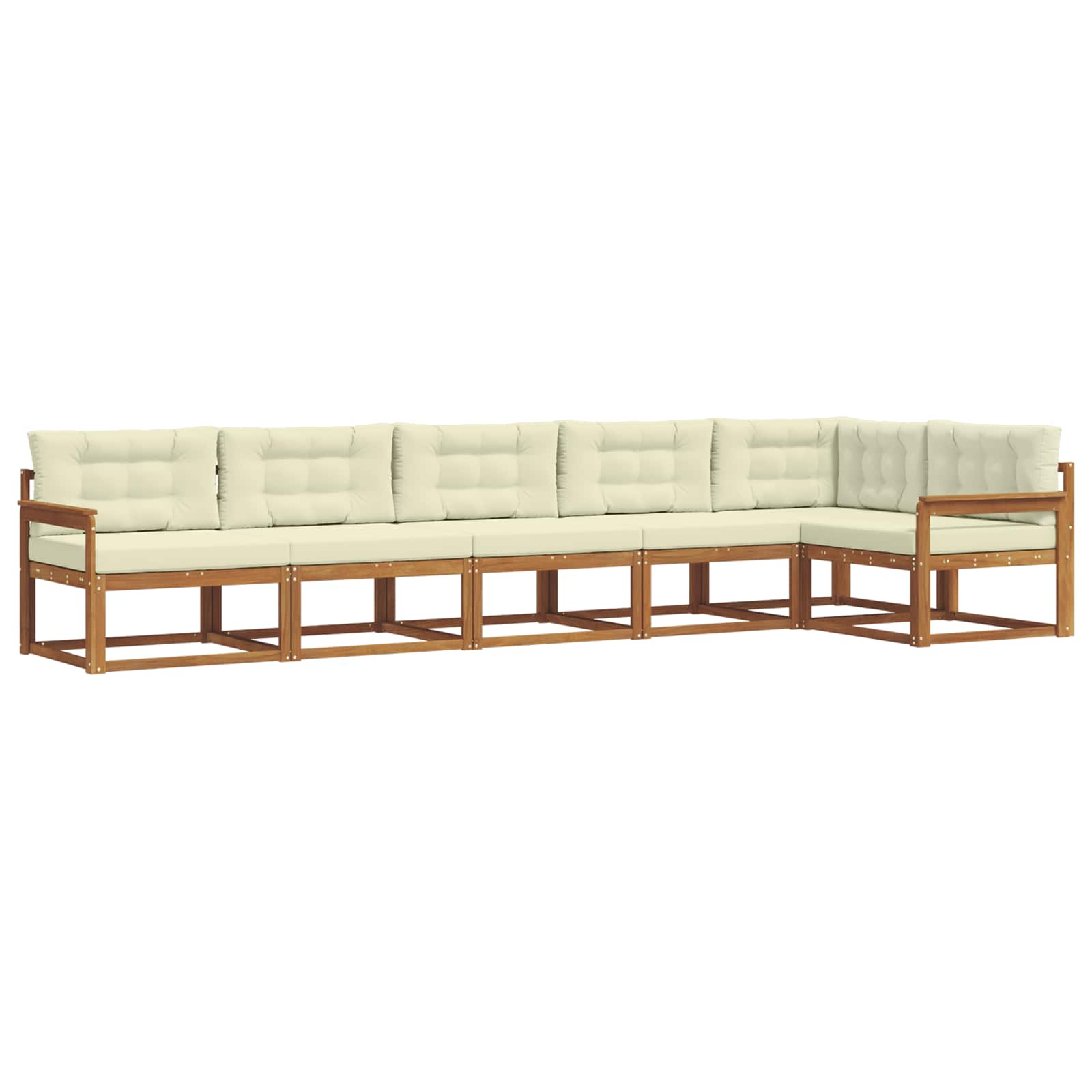 Outdoor-Sofagarnitur mit Kissen 6 pcs Natur und Creme