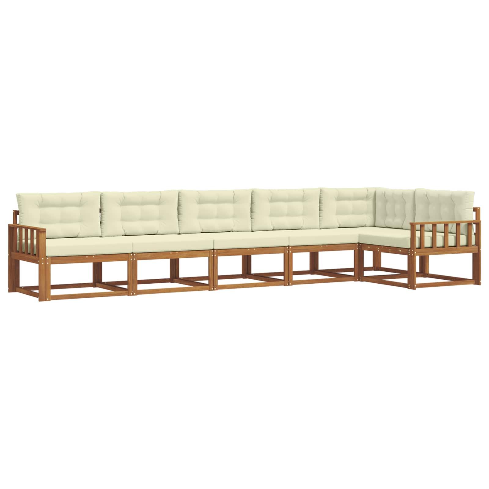 Outdoor-Sofagarnitur mit Kissen 6 pcs Natur und Creme