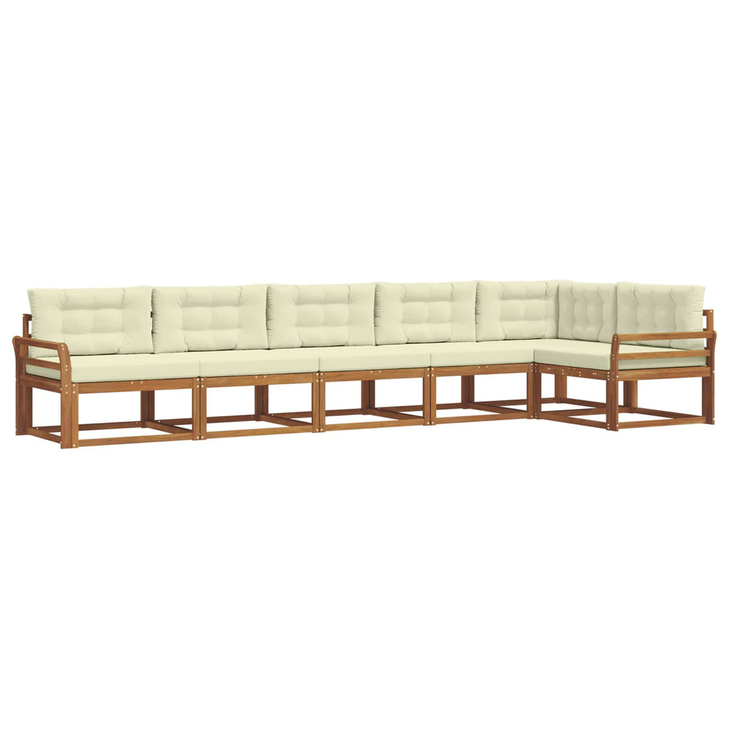 Outdoor-Sofagarnitur mit Kissen 6 pcs Natur und Creme