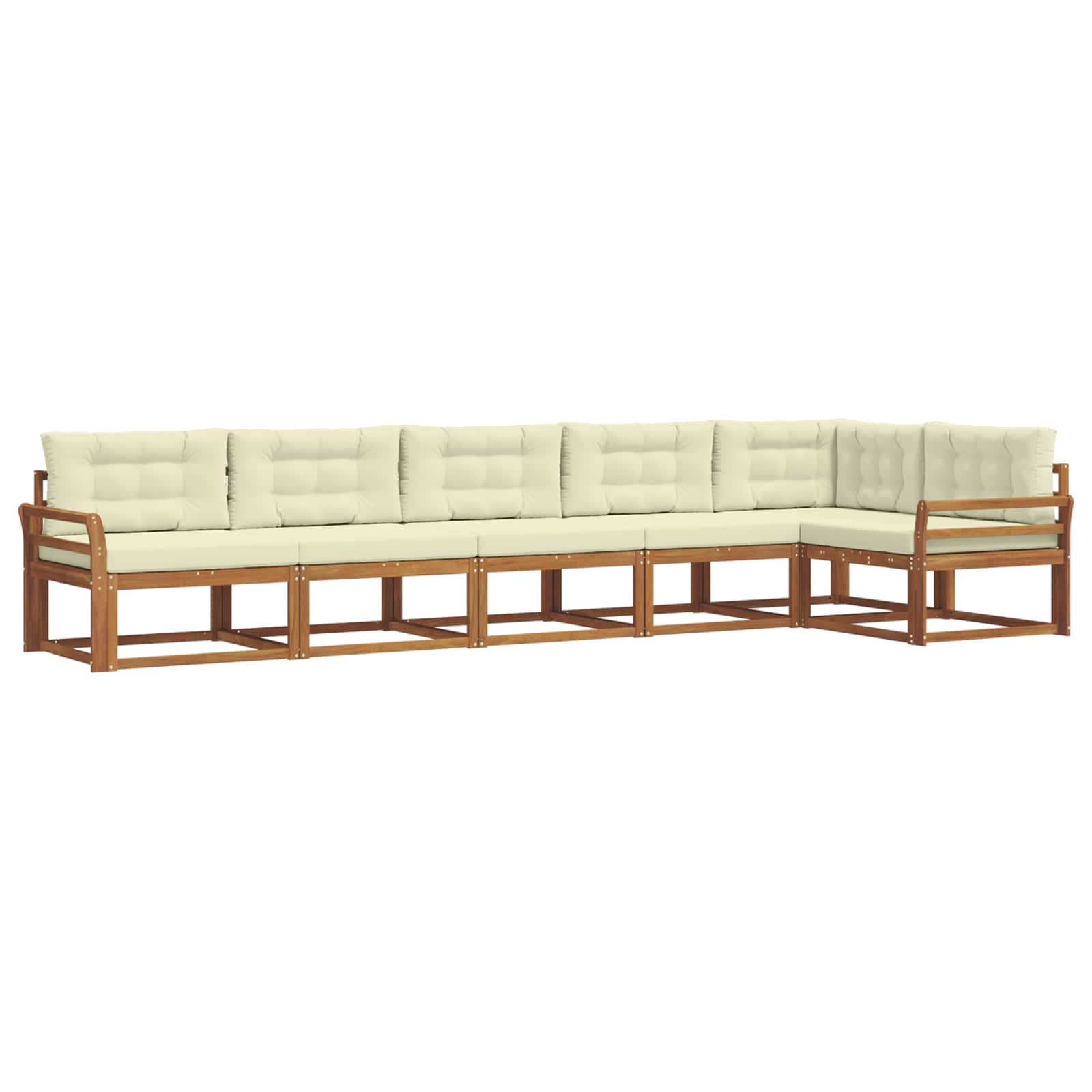 Outdoor-Sofagarnitur mit Kissen 6 pcs Natur und Creme