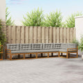Outdoor-Sofagarnitur mit Kissen 6 pcs Natürlich und Hellgrau
