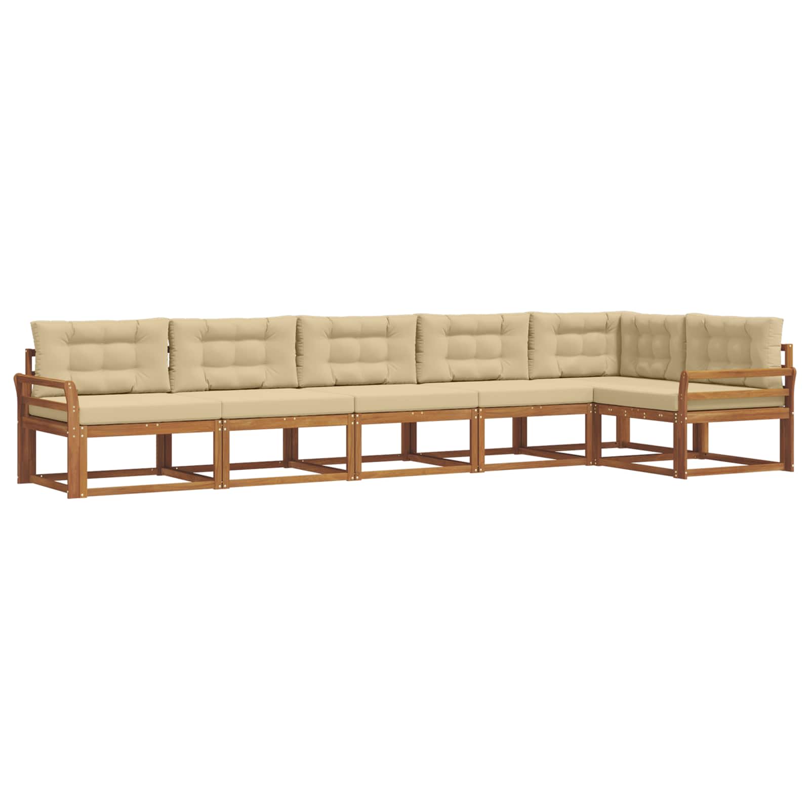 Outdoor-Sofagarnitur mit Kissen 6 pcs Natur und Beige