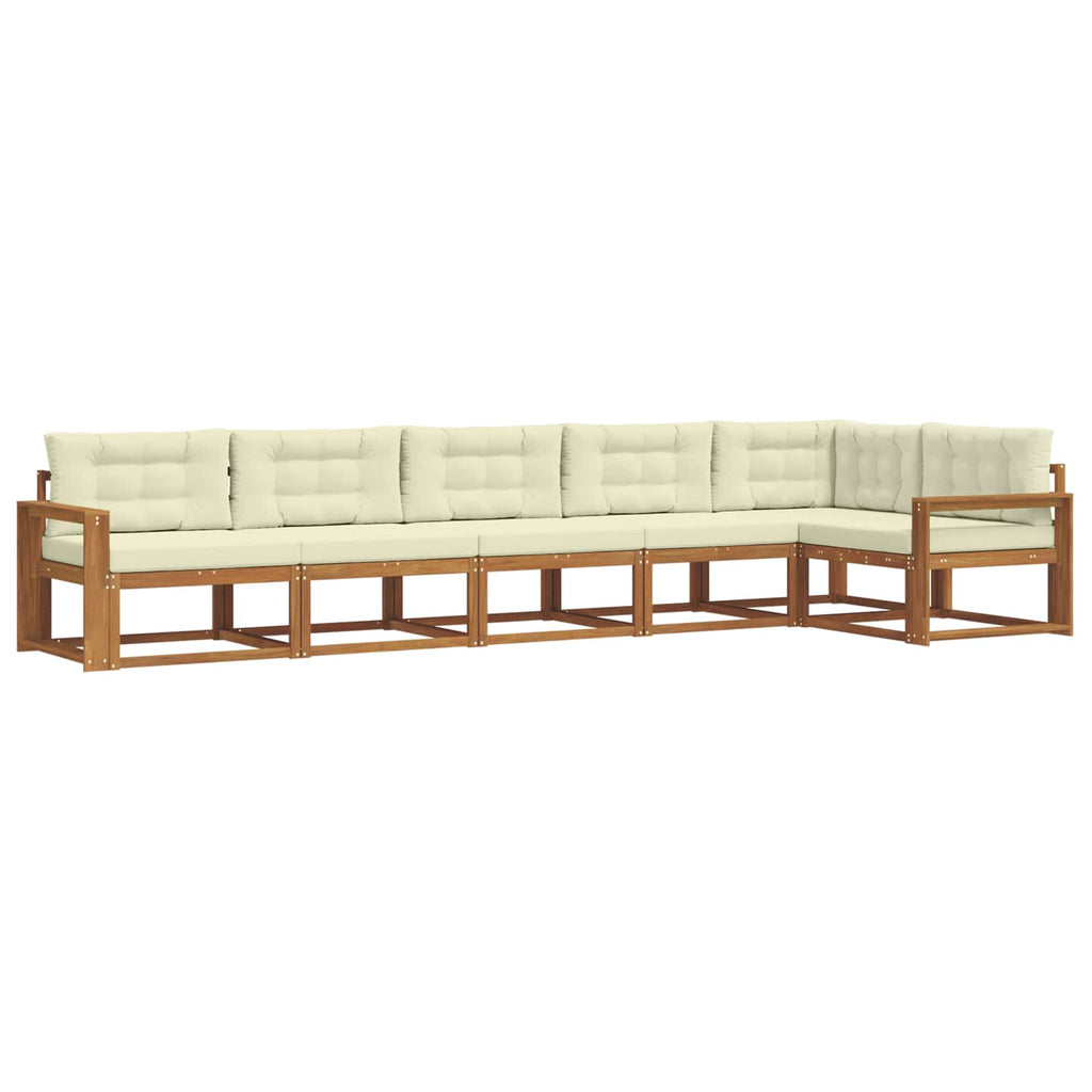 Outdoor-Sofagarnitur mit Kissen 6 pcs Natur und Creme