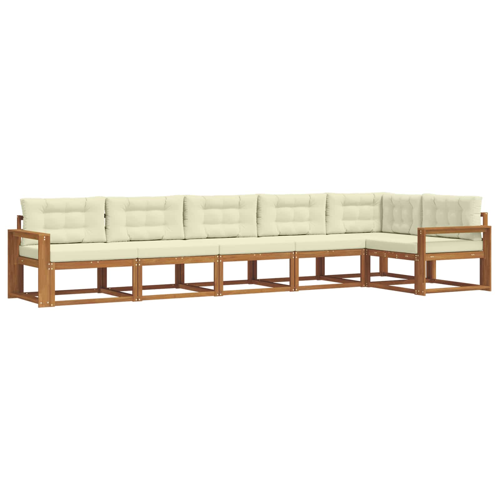 Outdoor-Sofagarnitur mit Kissen 6 pcs Natur und Creme