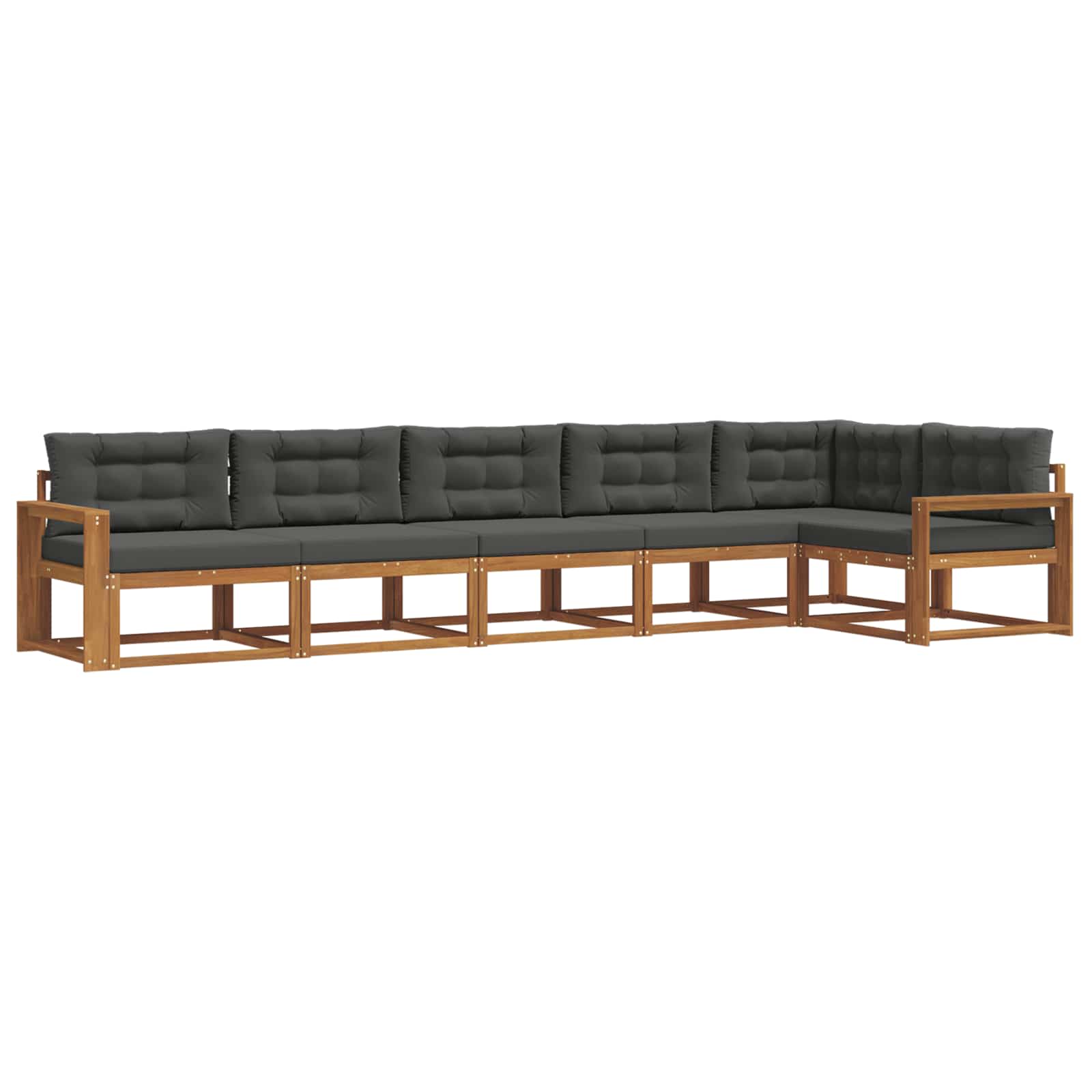Outdoor-Sofagarnitur mit Kissen 6 pcs Natur und Anthrazit