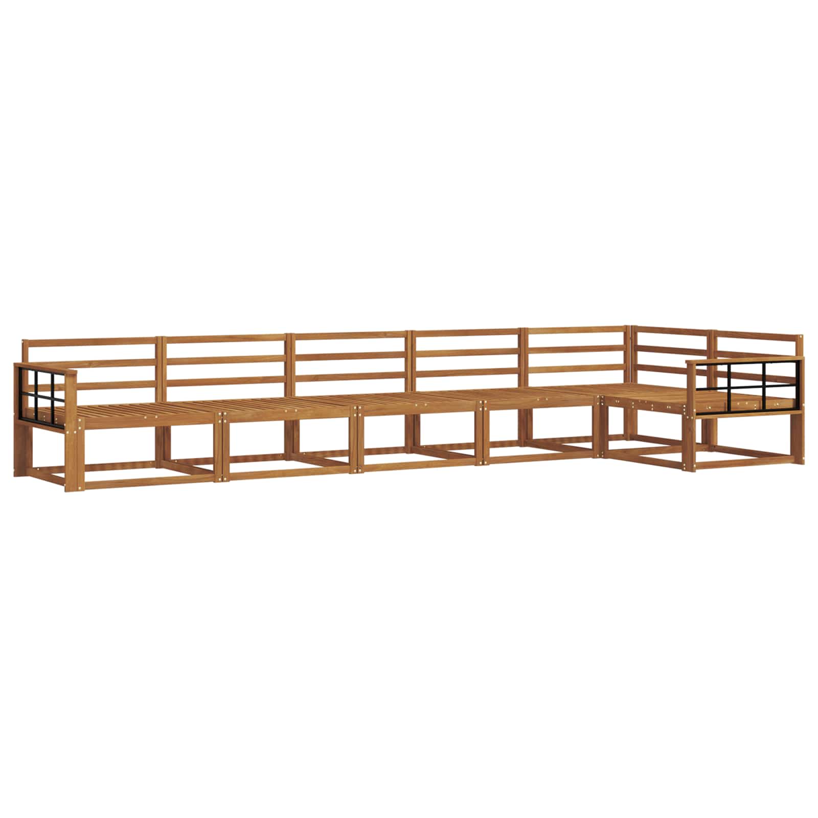 Outdoor-Sofagarnitur 6 pcs Natur Massivholz Akazie