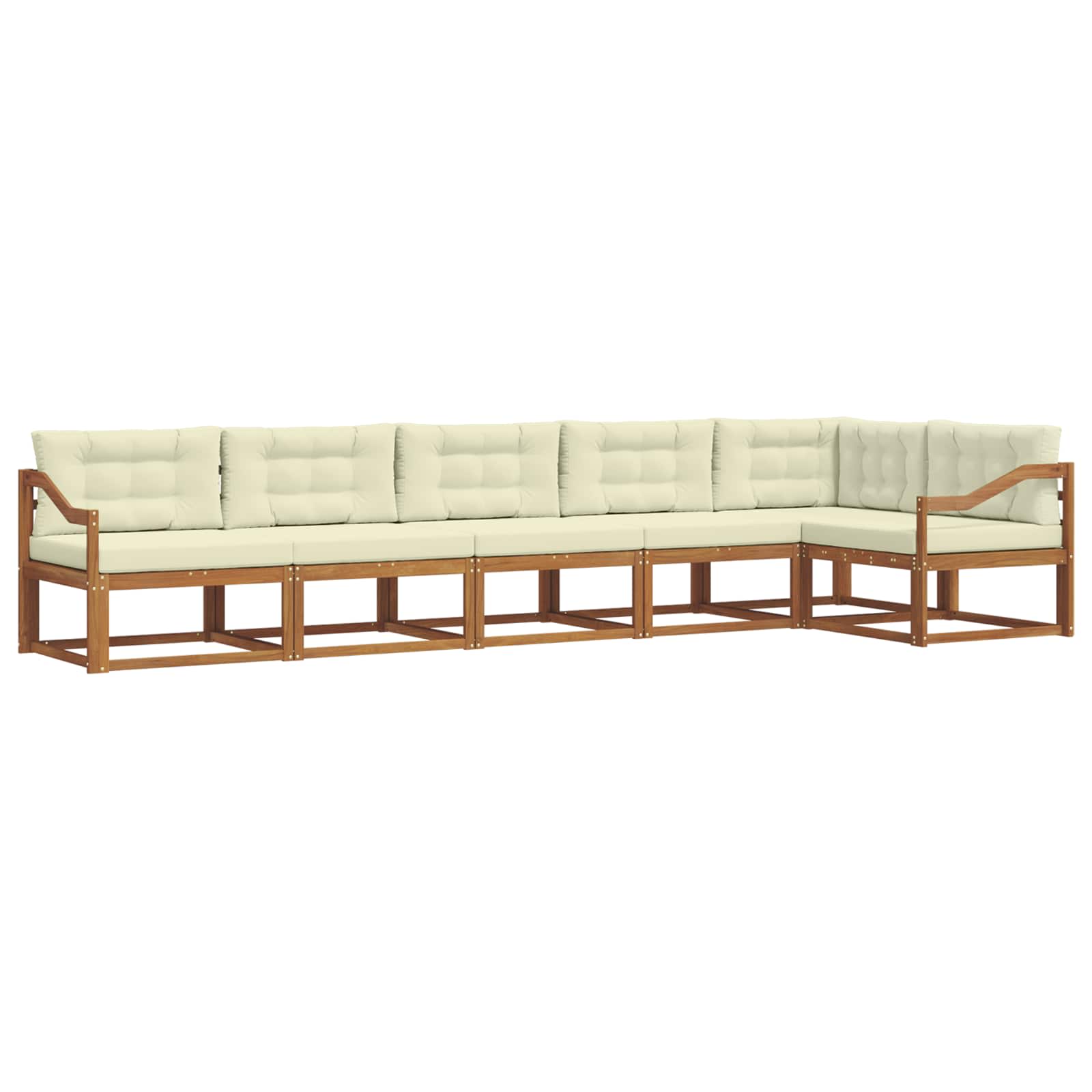 Outdoor-Sofagarnitur mit Kissen 6 pcs Natur und Creme