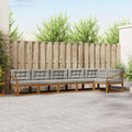 Outdoor-Sofagarnitur mit Kissen 6 pcs Natürlich und Hellgrau