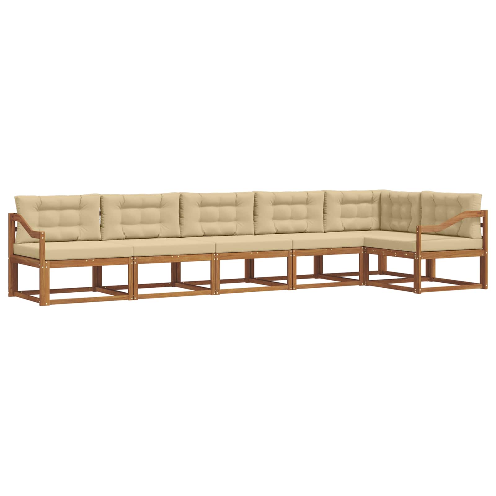 Outdoor-Sofagarnitur mit Kissen 6 pcs Natur und Beige