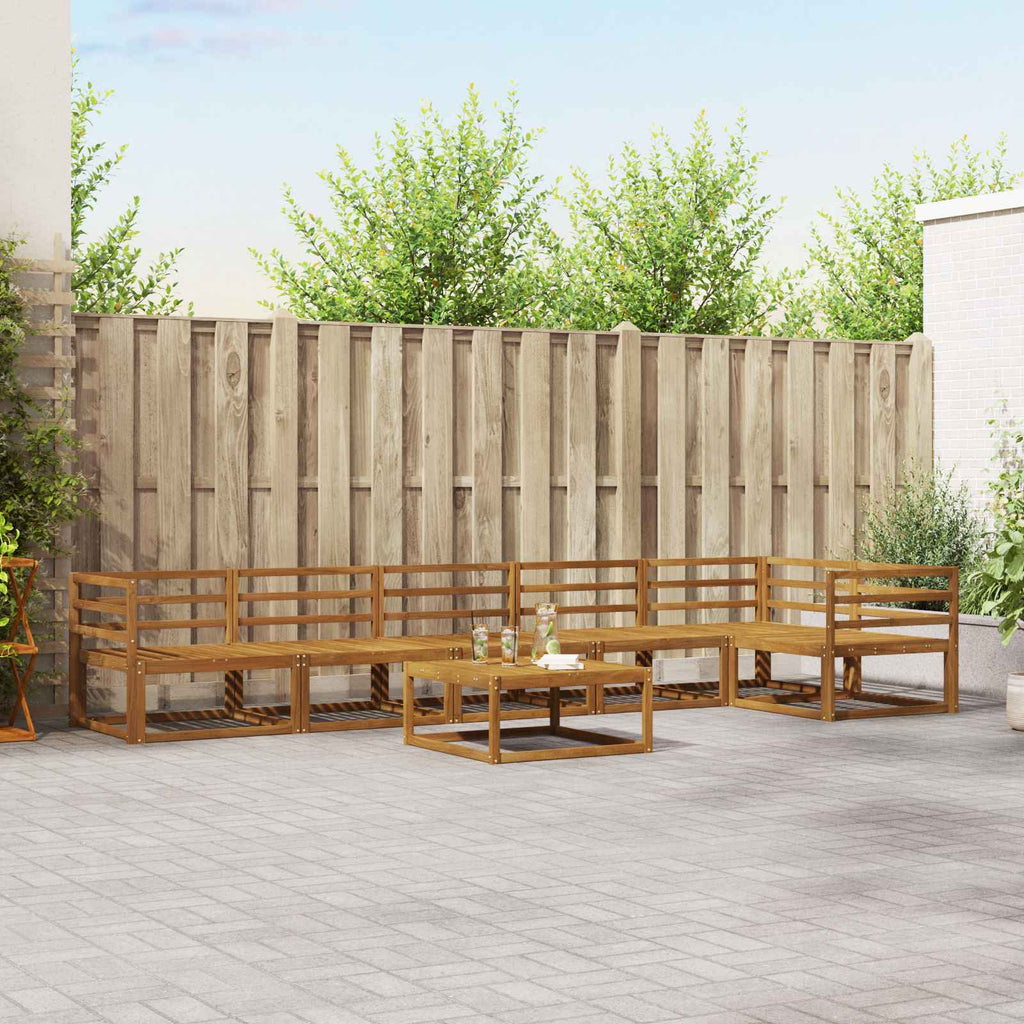 Outdoor-Sofagarnitur 7 pcs Natur Massivholz Akazie