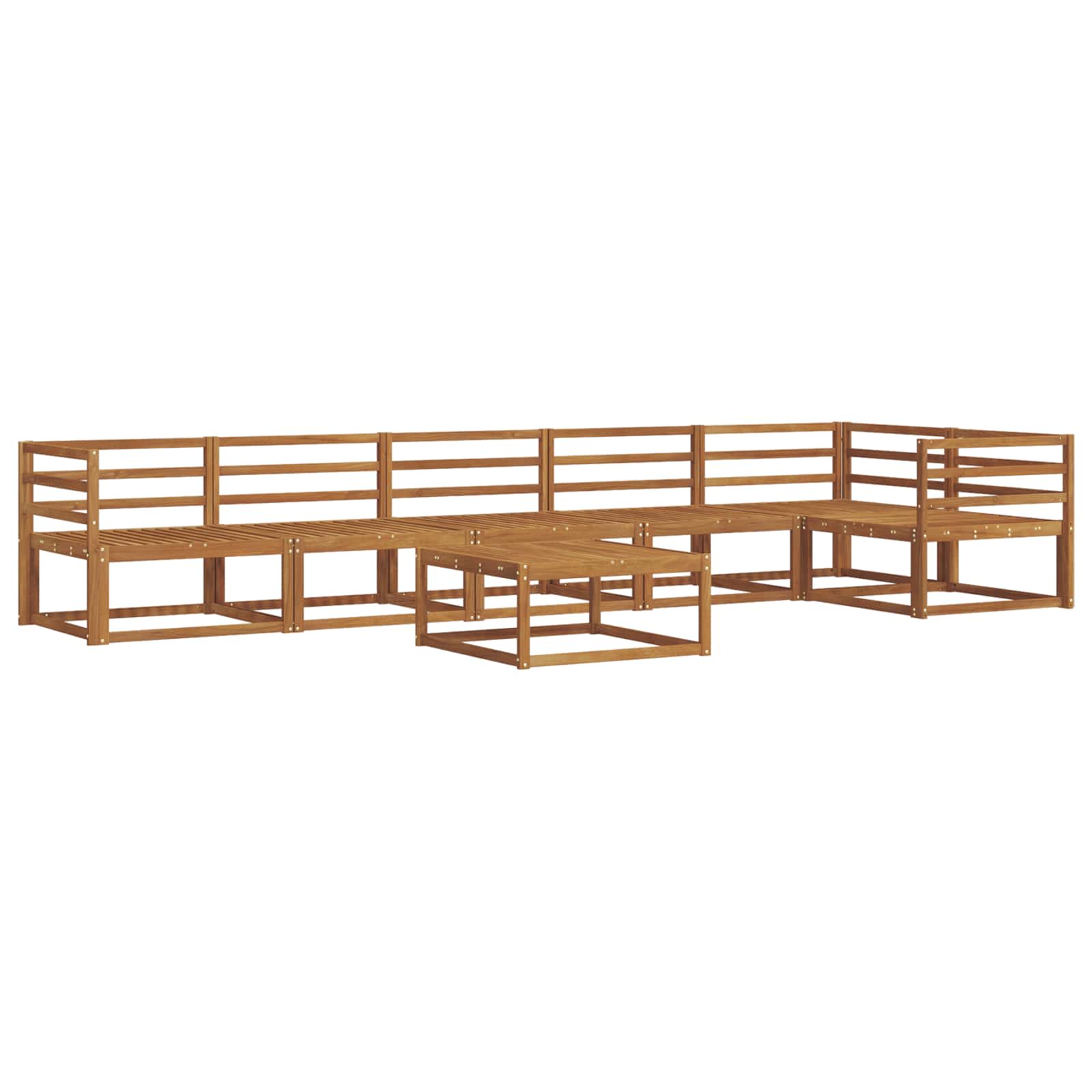 Outdoor-Sofagarnitur 7 pcs Natur Massivholz Akazie