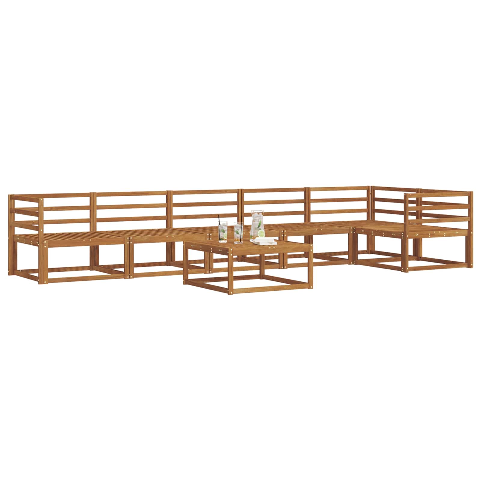 Outdoor-Sofagarnitur 7 pcs Natur Massivholz Akazie