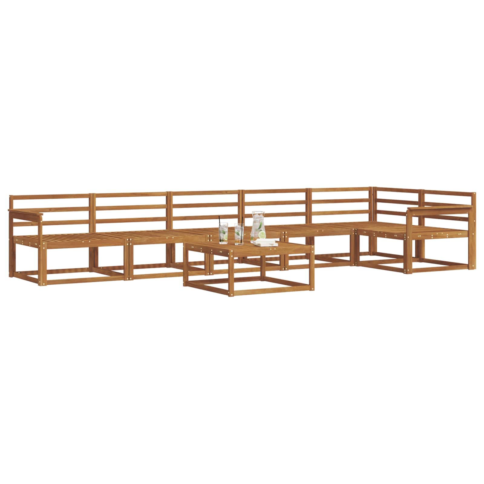 Outdoor-Sofagarnitur 7 pcs Natur Massivholz Akazie