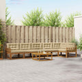 Outdoor-Sofagarnitur mit Kissen 7 pcs Natur und Beige