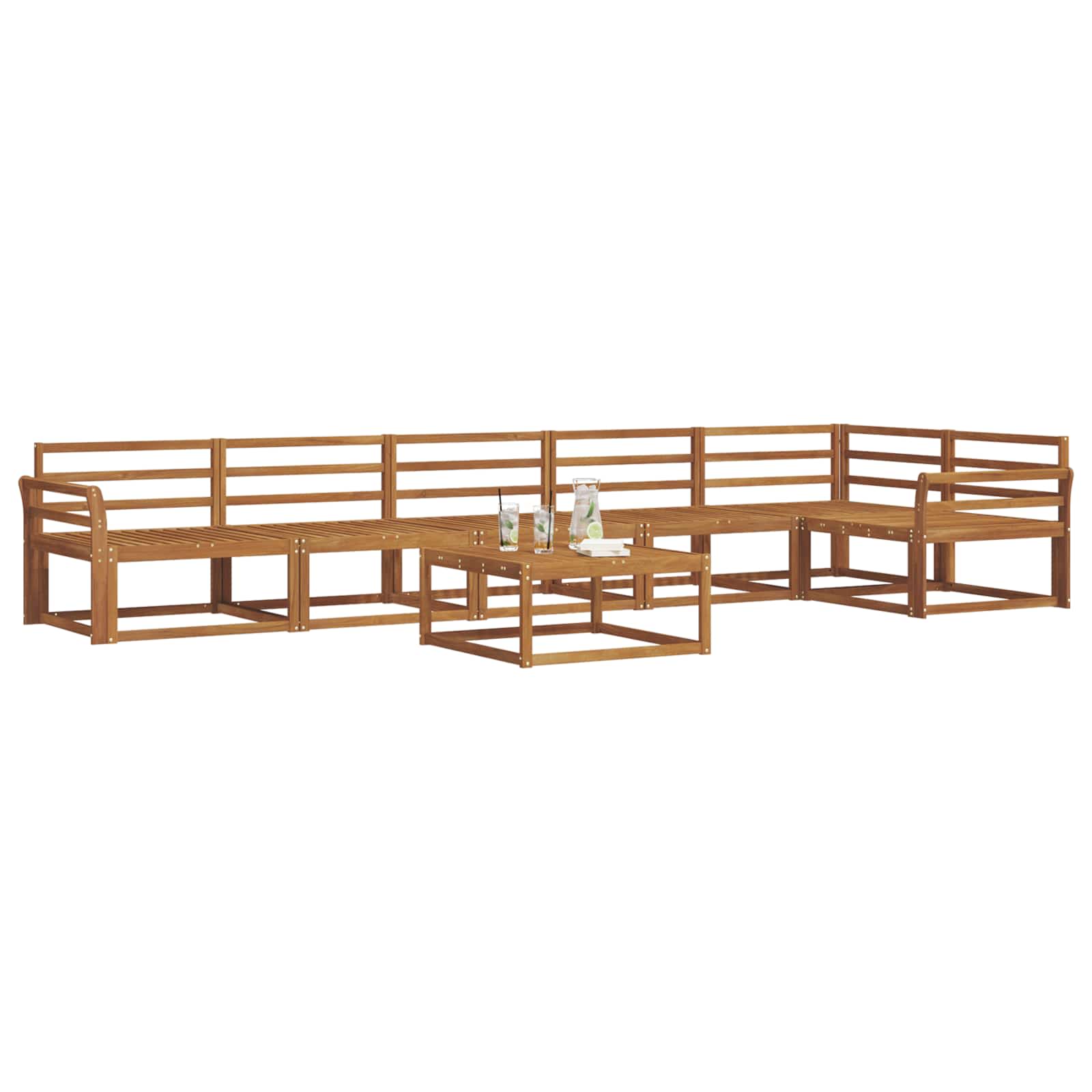Outdoor-Sofagarnitur 7 pcs Natur Massivholz Akazie
