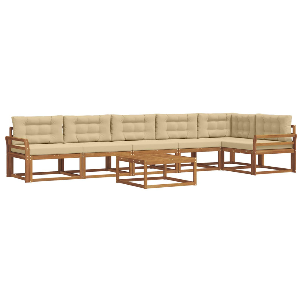 Outdoor-Sofagarnitur mit Kissen 7 pcs Natur und Beige