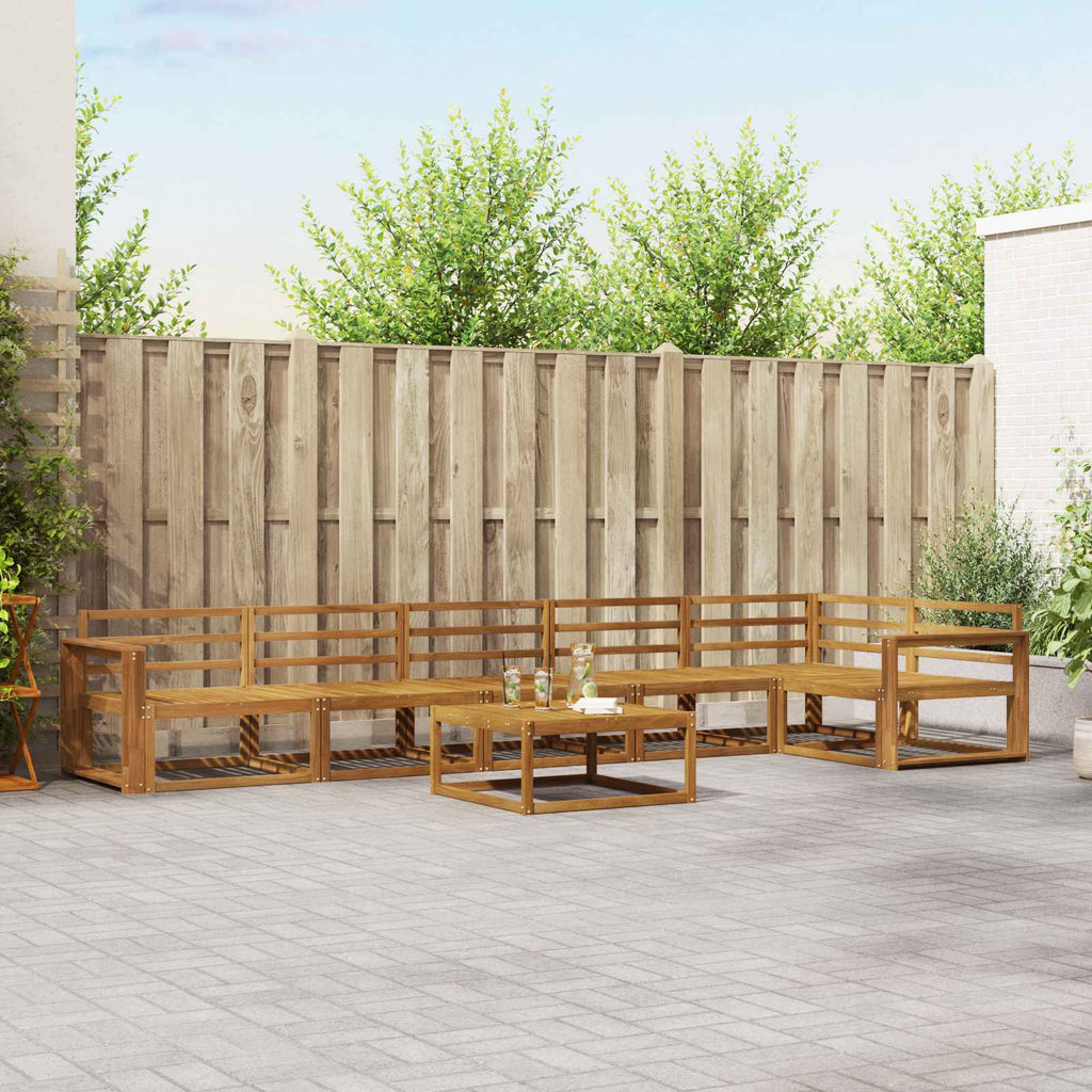 Outdoor-Sofagarnitur 7 pcs Natur Massivholz Akazie