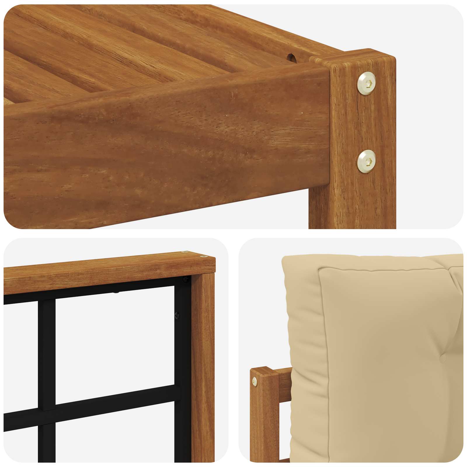 Outdoor-Sofagarnitur mit Kissen 7 pcs Natur und Beige