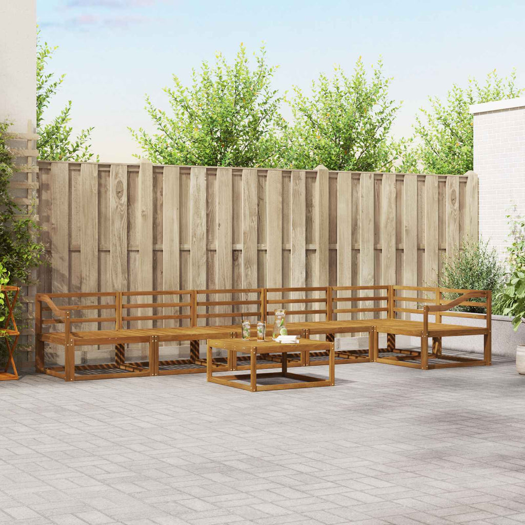 Outdoor-Sofagarnitur 7 pcs Natur Massivholz Akazie