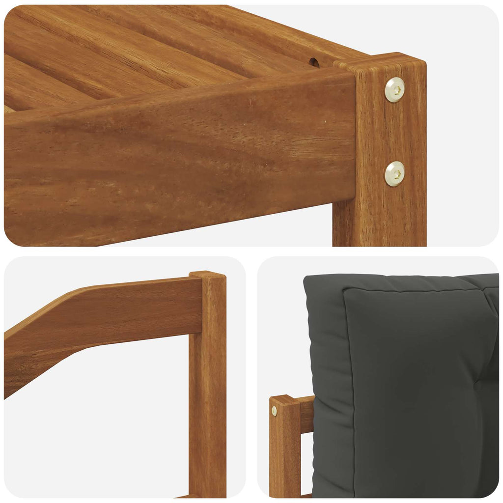 Outdoor-Sofagarnitur mit Kissen 7 pcs Natur und Anthrazit