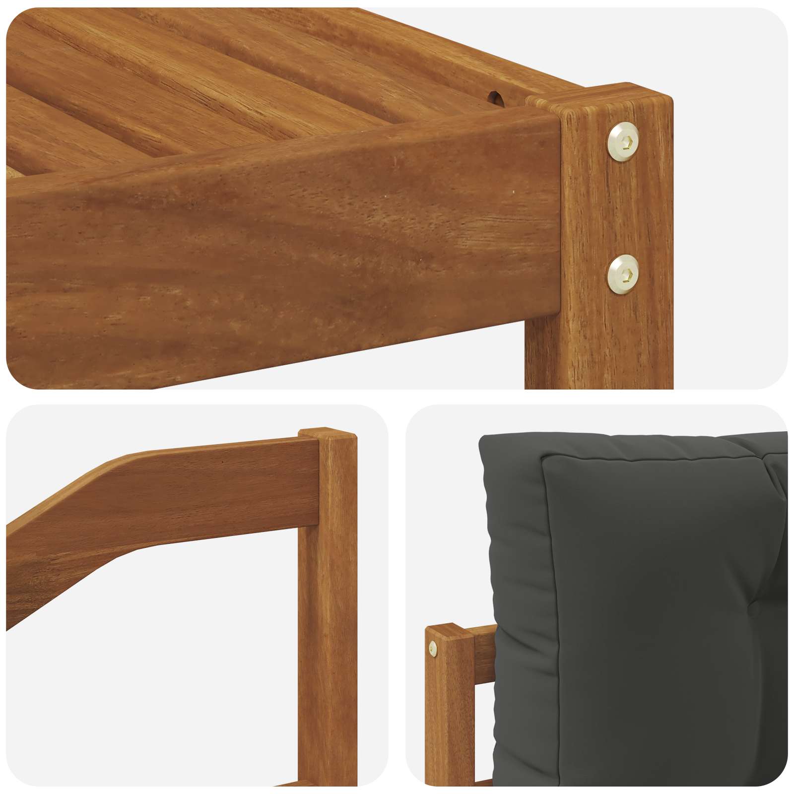 Outdoor-Sofagarnitur mit Kissen 7 pcs Natur und Anthrazit