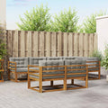 Outdoor-Sofagarnitur mit Kissen 7 pcs Natürlich und Hellgrau