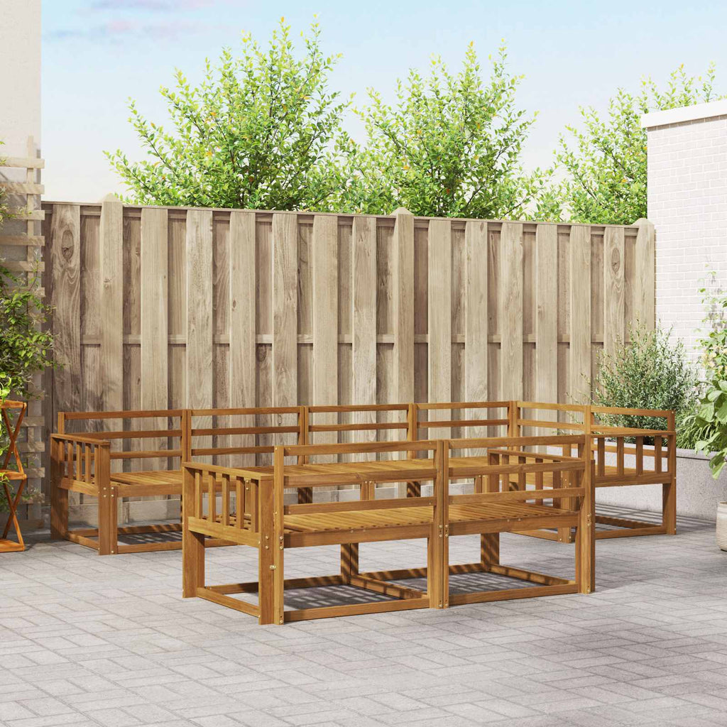 Outdoor-Sofagarnitur 7 pcs Natur Massivholz Akazie