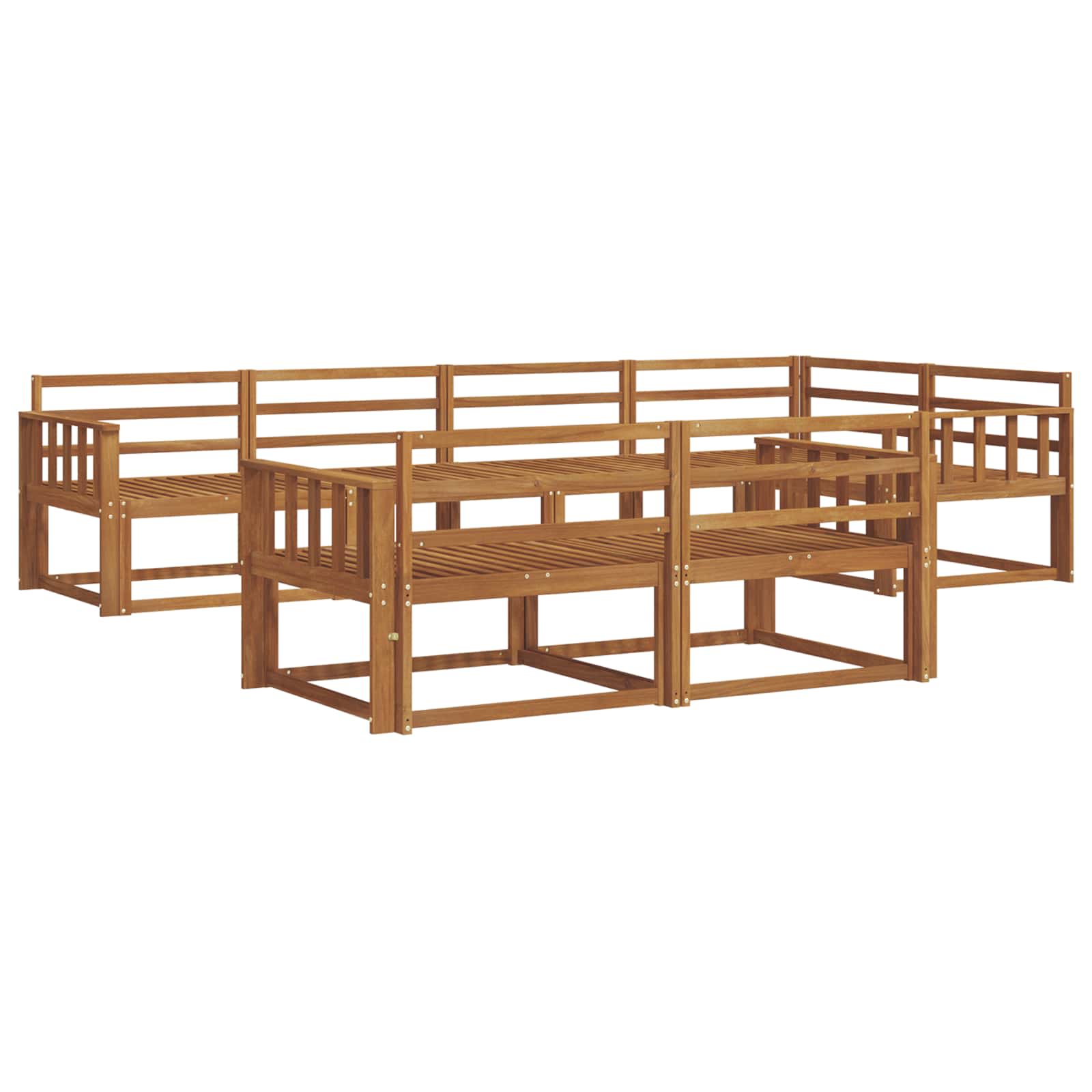 Outdoor-Sofagarnitur 7 pcs Natur Massivholz Akazie