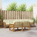 Outdoor-Sofagarnitur mit Kissen 7 pcs Natur und Creme