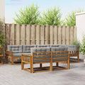 Outdoor-Sofagarnitur mit Kissen 7 pcs Natürlich und Hellgrau