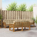 Outdoor-Sofagarnitur mit Kissen 7 pcs Natur und Beige