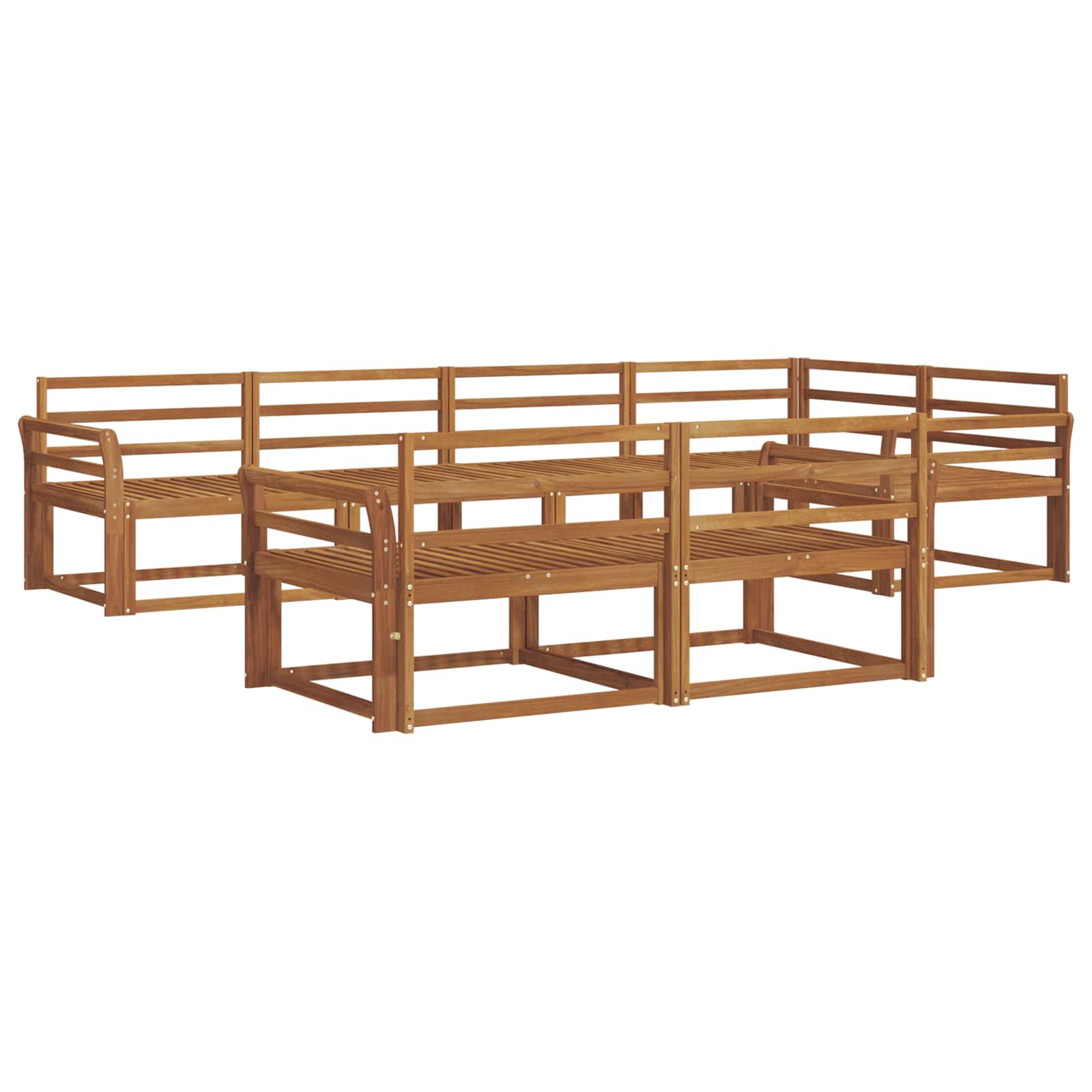 Outdoor-Sofagarnitur 7 pcs Natur Massivholz Akazie