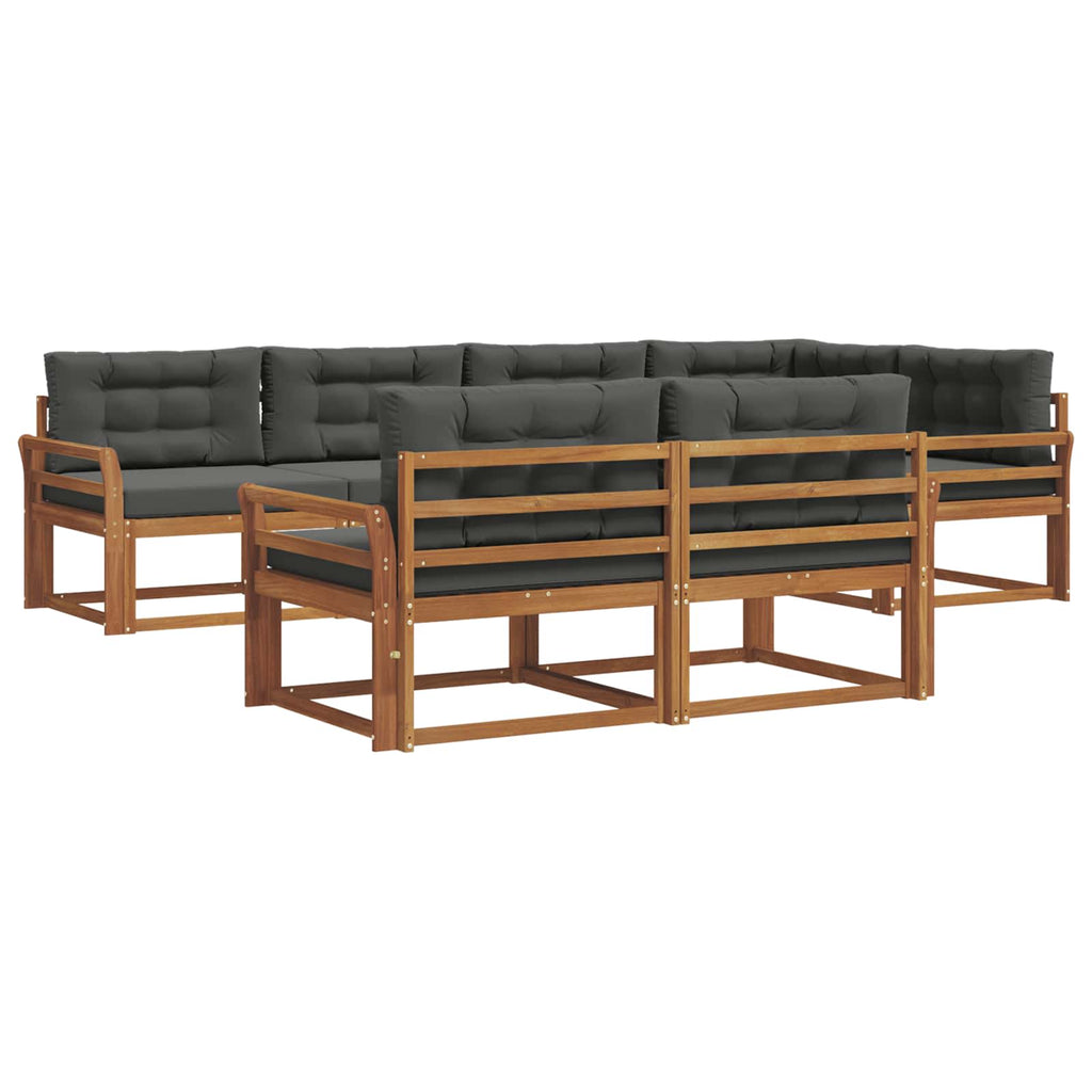 Outdoor-Sofagarnitur mit Kissen 7 pcs Natur und Anthrazit