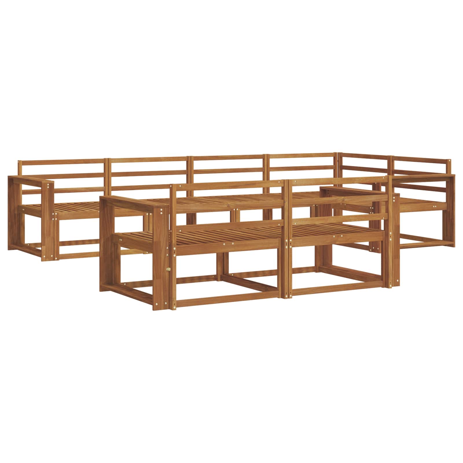 Outdoor-Sofagarnitur 7 pcs Natur Massivholz Akazie