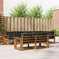 Outdoor-Sofagarnitur mit Kissen 7 pcs Natur und Anthrazit