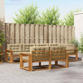 Outdoor-Sofagarnitur mit Kissen 7 pcs Natur und Beige