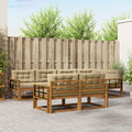 Outdoor-Sofagarnitur mit Kissen 7 pcs Natur und Beige