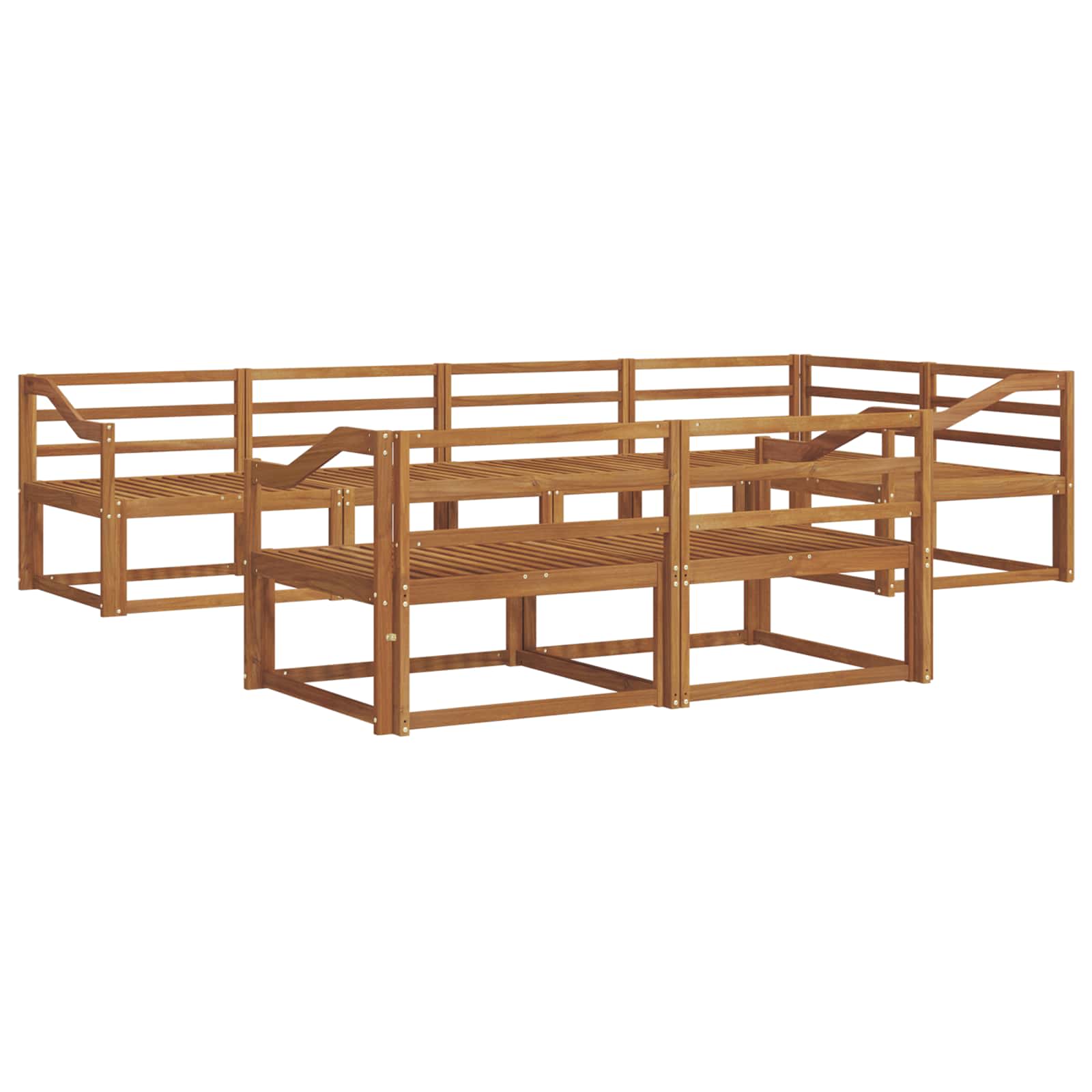 Outdoor-Sofagarnitur 7 pcs Natur Massivholz Akazie