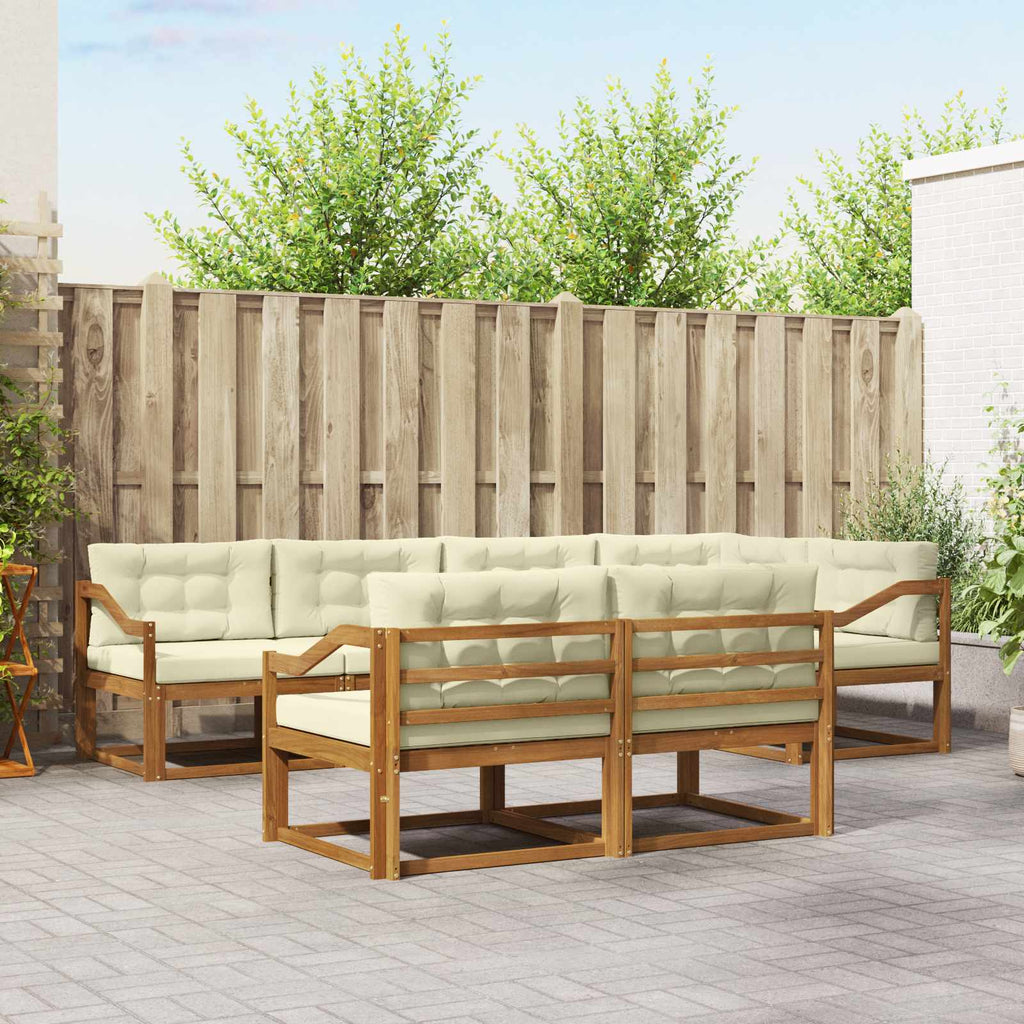 Outdoor-Sofagarnitur mit Kissen 7 pcs Natur und Creme